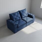 Sofá Retrátil e Reclinável Grécia com Pillow Top - Azul