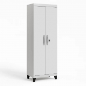 Armário Multiuso Asteca 2 Portas com Chave e 5 Prateleiras - Branco