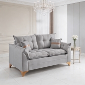 Sofá Living Firenze 2,00m Assento D28 Soft e Molas Espirais - Cinza
