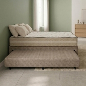 Conjunto Colchão Solteiro Napoli com Bibox Studio Palha