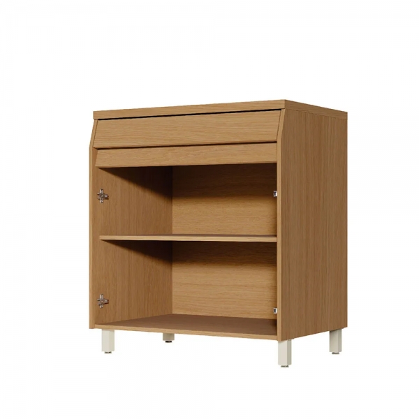 Balcão de Cozinha Simone Mendes 2 Portas 1 Gaveta 80cm em MDF - Carvalho