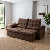 Sofá Retrátil e Reclinável Grécia com Pillow Top - Marrom