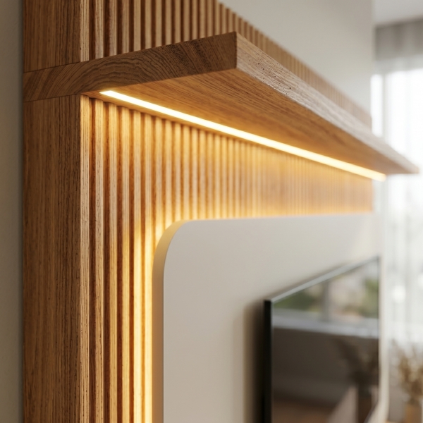Home Valencia com LED 2,15m Canela/Off White