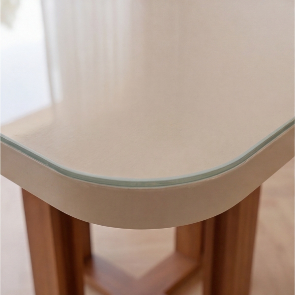 Mesa de Jantar 4 Lugares Segovia Tampo de Vidro - Off White/Naturale