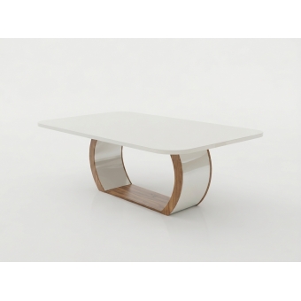 Mesa de Jantar Robust 2,20m Off White e Nogal