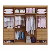 Guarda-Roupa Casal Ripado Boston 8 Portas 8 Gavetas 100% MDF - Cinamomo