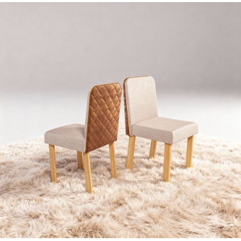 Kit 2 Cadeiras de Jantar Slim Luxo MDF com Espuma Hiper Soft