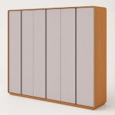 Guarda-Roupa Casal Moderni 6 Portas e 6 Gavetas 100% MDF - Amêndoa/Off White