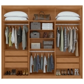 Guarda-Roupa Casal Sollo 6 Portas e 5 Gavetas - Amêndoa/Off White