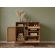 Buffet Aparador Daisy Retrô com Detalhe Palha 3D - Carvalho/Terracota