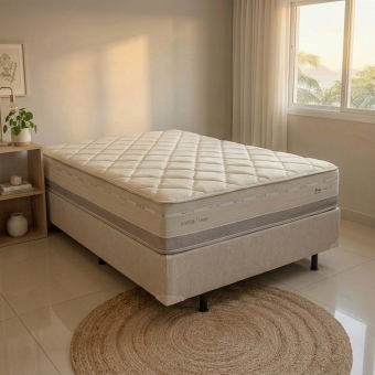 Conjunto Box Casal Vegas Vivere 1,38m Palha