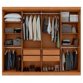 Guarda-Roupa Casal Bravo Easy Slim 8 Portas e 4 Gavetas - Amêndoa
