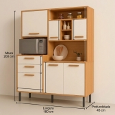 Kit Cozinha Júpiter com Corrediças Telescópicas - Cinamomo/Off White