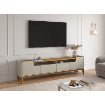 Rack para TV até 75 Polegadas Flay 2.20m Off White Cinamomo