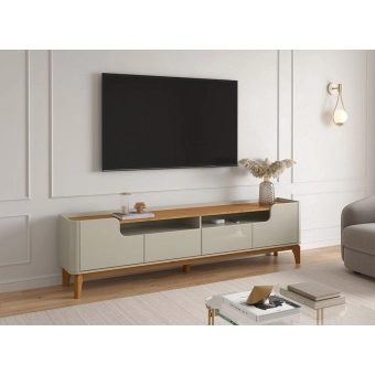 Rack para TV até 75 Polegadas Flay 2.20m Off White Cinamomo