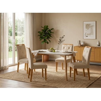 Conjunto Mesa de Jantar Medelin 1,20m 4 Cadeiras Imperatriz
