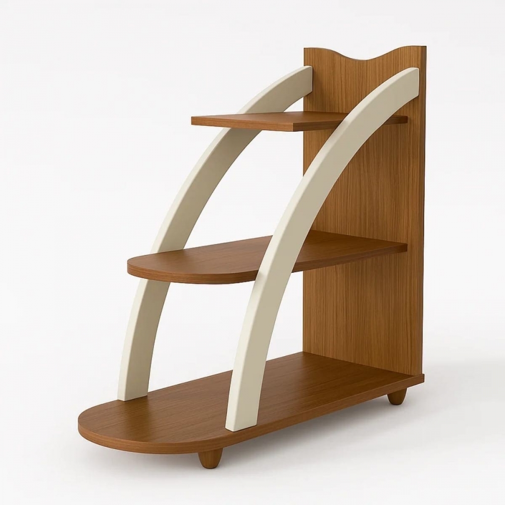 Mesa de Apoio Lateral Beck com Design Orgânico - Cedro/Off White