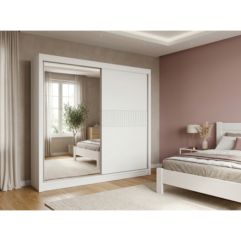 Guarda-Roupa Casal Fresno 2 Portas de Correr e 6 Gavetas - Branco