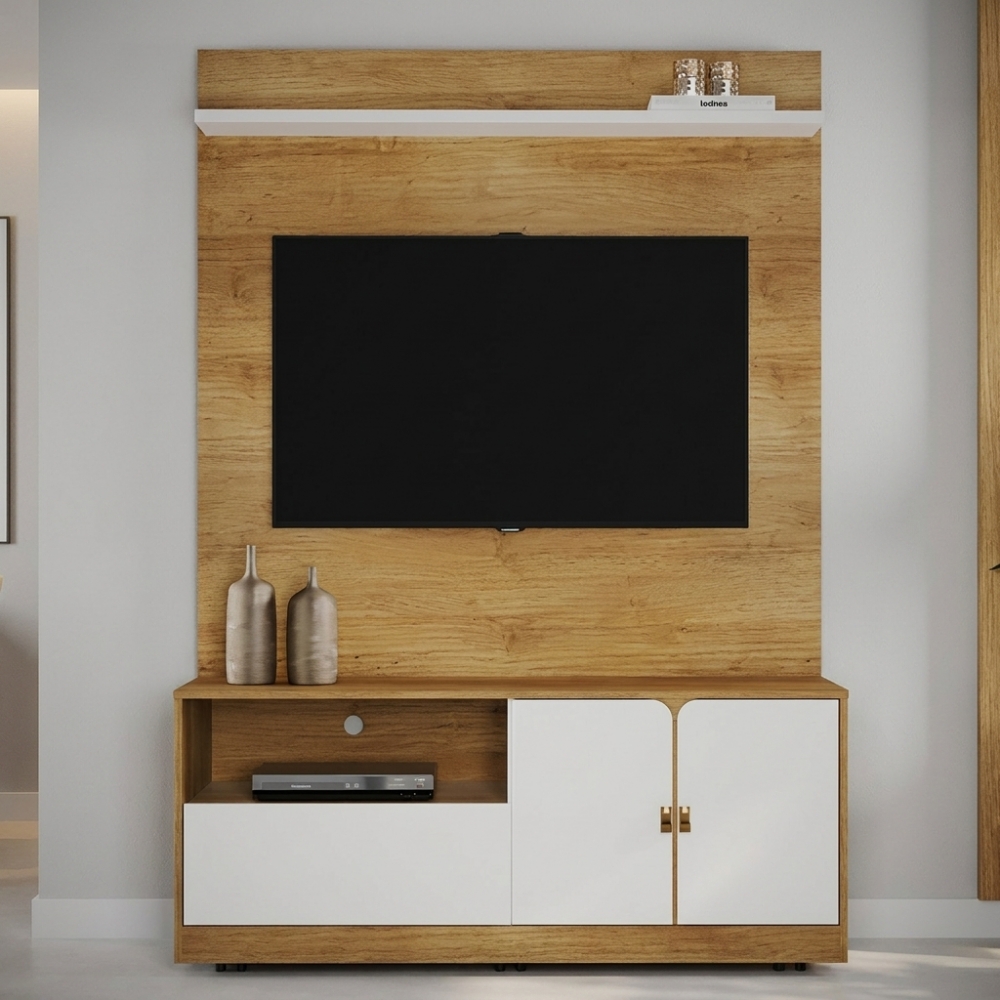 Home Itália 1,30m com Rodízio Cinamomo Off White Vezzo Móveis