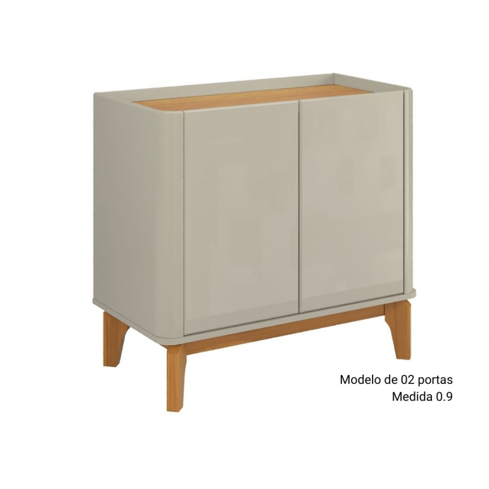 Balcão Buffet 2 Portas Flay - Off White/Cinamomo