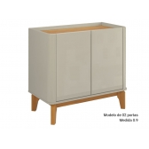 Balcão Buffet 2 Portas Flay - Off White/Cinamomo