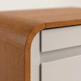 Mesa de Cabeceira Moderni 2 Gavetas Amêndoa/Off White