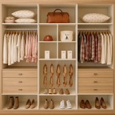 Guarda-Roupa Casal Charme 6 Portas e 6 Gavetas 100% MDF - Naturale/Off White
