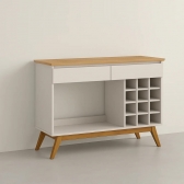 Aparador Buffet Gardenia com Adega para 12 Garrafas e Gaveta - Off White/Nature