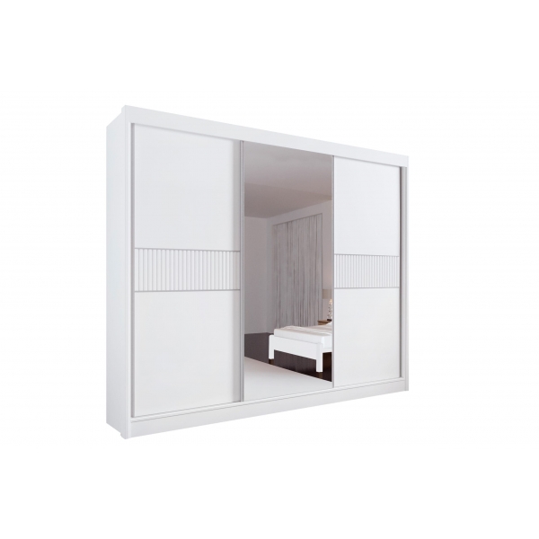 Guarda-Roupa Casal Las Vegas 3 Portas de Correr e 6 Gavetas - Branco