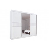 Guarda-Roupa Casal Las Vegas 3 Portas de Correr e 6 Gavetas - Branco