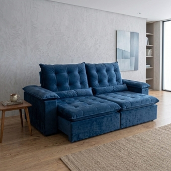 Sofá Retrátil e Reclinável Grécia com Pillow Top