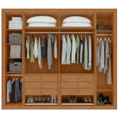 Guarda-Roupa Casal Virtus 6 Portas e 6 Gavetas 100% MDF - Amêndoa/Off White
