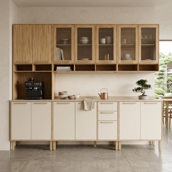 Conjunto de Cozinha Vinhedo 5 Peças Amêndoa/Off Whit