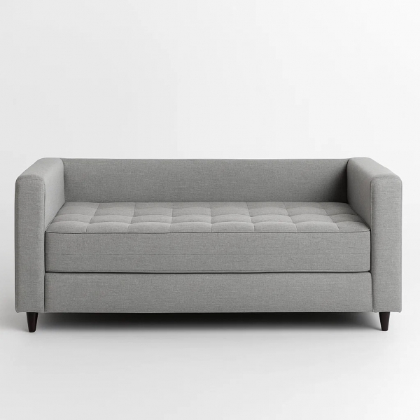 Sofá Cama Casal Morfeo 1.50m com Espuma D28 e Almofadas - Cinza