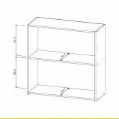 Armário Aéreo Simone Mendes 80cm Duas Portas Ripado MDF - Carvalho/Greige