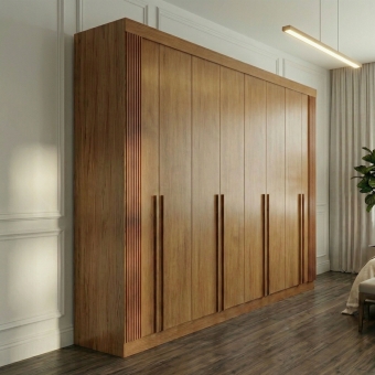 Guarda-Roupa Casal Ripado Boston 8 Portas 8 Gavetas 100% MDF
