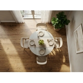 Conjunto Mesa de Jantar Topázio Redonda com 4 cadeiras