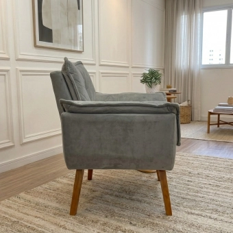 Poltrona Decorativa Opala com Molas e Espuma D28