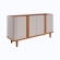 Buffet Charlotte 1.53m 4 Portas Ripadas e Dobradiça Soft Close - Off White/Cinamomo