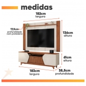 Rack com Painel Olga 1.83m para TV até 75 - Bali/Cedro