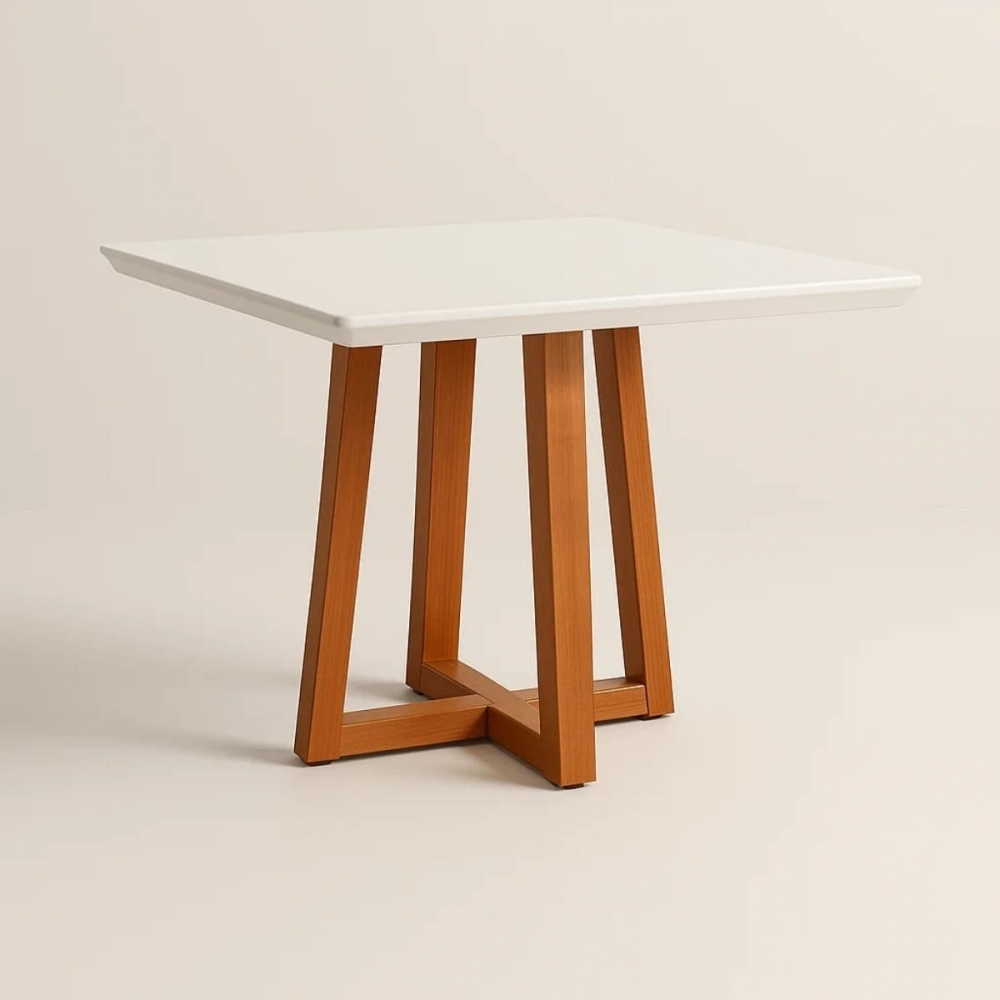 Mesa de Jantar 6 Lugares Jasmin Retangular - Off White/Imbuia