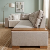 Sofá de Canto Agnes 7 lugares com Chaise de 236 cm - Bege