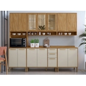 Conjunto de Cozinha Vinhedo 5 Peças Amêndoa/Off Whit