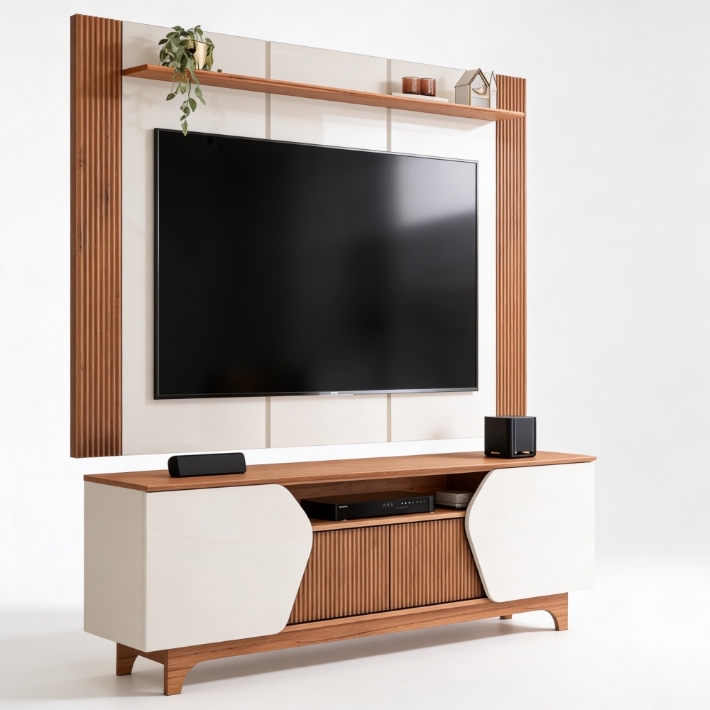 Rack com Painel Olga 1.83m para TV até 75 - Bali/Cedro