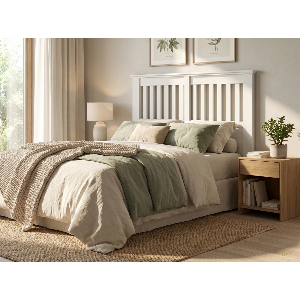 Cama Casal Orlando Plus Ripado Branco C.Jade