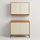 Cozinha Andira 2 Peças Aéreo e Balcão 80cm Amênd/Off White