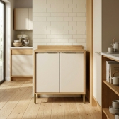 Balcão de Cozinha 80cm 2 Portas Andira - Amêndoa/Off White