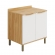 Balcão de Cozinha Pandora 80cm 2 Portas em MDF - Amêndoa/Off White