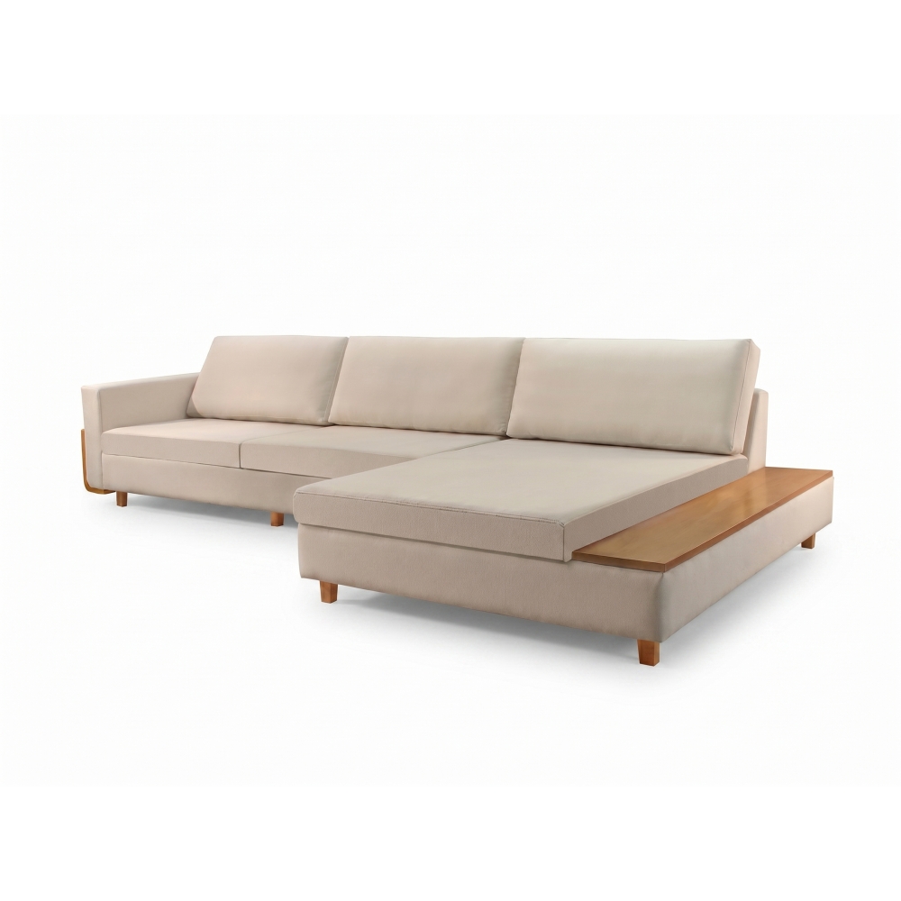 Sofá 2.15m Tesla Living com Chaise Linho
