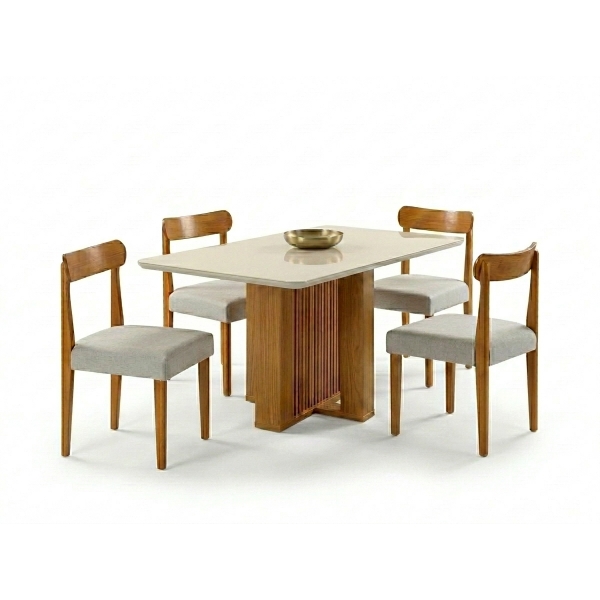 Conjunto Mesa de Jantar Granada 1,60m  4 Cadeiras Azaleia